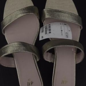 NEW H&M GOLD SANDALS sz 8 FOR WOMEN